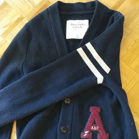 Vintage Abercrombie & Fitch varsity letter cardigan sz Large - Picture 5 of 5